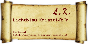 Lichtblau Krisztián névjegykártya